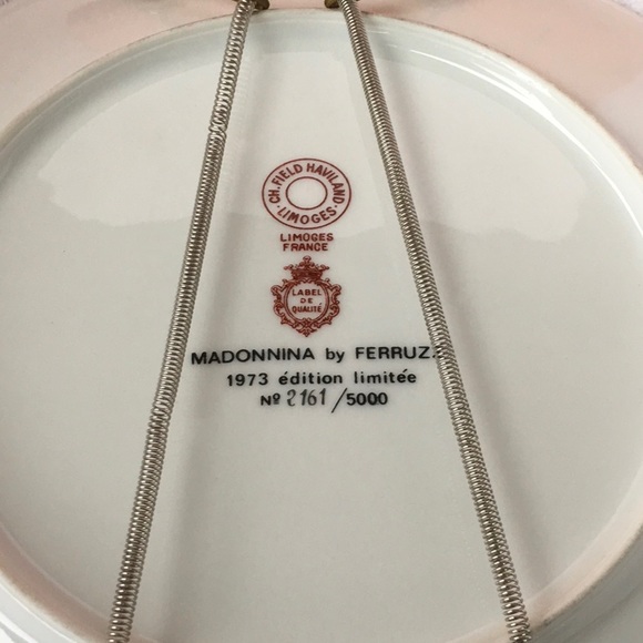 Limoges France Madonna by Ferruzzi plate limited edition 1973 VINTAGe - Picture 3 of 4